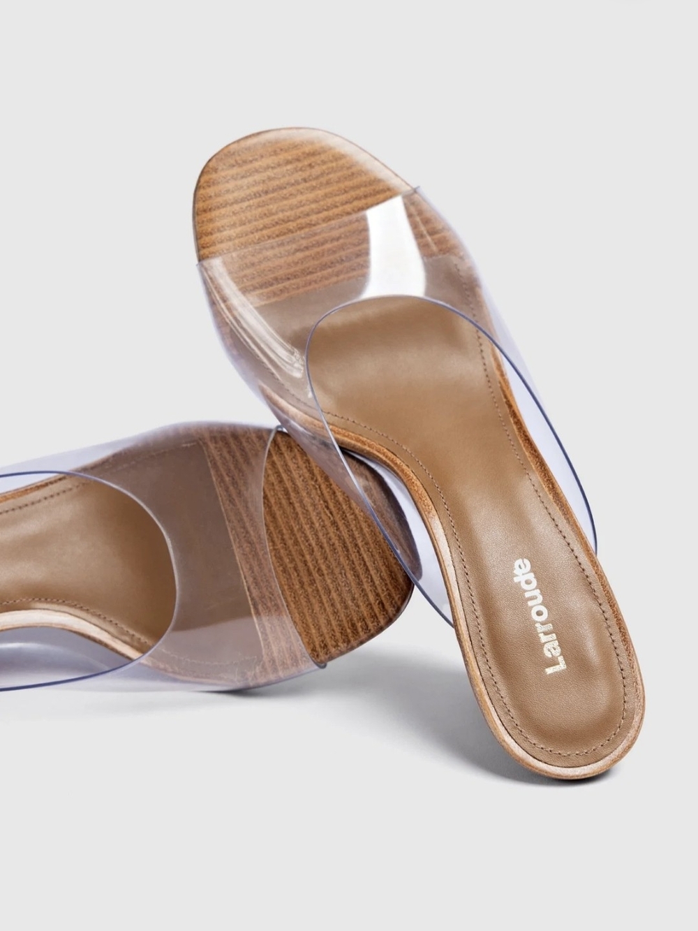 Larroude Vivi Wedge Mule in Clear Vinyl NIB - Picture 4 of 8